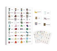 Adesivo interattivo per vocabolario inglese, etichette adesive educative, aiuto didattico per bambini, aiuto per l'apprendimento precoce delle lingue