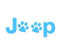 ADESIVO JEEP ZAMPETTE compatibile con/sostitutivo per JEEP O AUTO E "DIRITTO DI REPLICA" UGUALI AGLI ORIGINALI CANE GATTO CUORE ANIMALI DIMENSIONI: 14X4,5 CENTIMETRI (CELESTE)