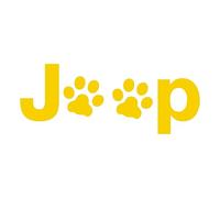 ADESIVO JEEP ZAMPETTE compatibile con/sostitutivo per JEEP O AUTO E "DIRITTO DI REPLICA" UGUALI AGLI ORIGINALI CANE GATTO CUORE ANIMALI DIMENSIONI: 14X4,5 CENTIMETRI (GIALLO OCRA)