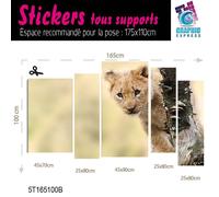 Adesivo Leone Cucciolo di Savana Decorazione Parete LI-04