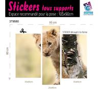 Adesivo Leone Cucciolo di Savana Decorazione Parete LI-04
