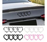 Adesivo logo a forma di cuore per auto, etichetta per baule e coda, emblema decalcomania adatto per Audi Q7 A7 A6 S3 S4 A5 A4 B5 B6 B7 B8 C6 C7 A3 Q3 Q5 TT Tagli UnicaLettereABS