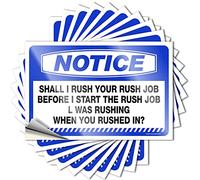 Adesivo magnetico da parete ad arco con scritta in lingua inglese "Shall I Rush Your Rush Job Before I Start The Rush Job & Mom Car Easy Apply Drinking Signs for Home Bar (8 x 12 cm, 5 pezzi)