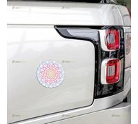 Adesivo magnetico per auto, motivo mandala floreale, orientale, alchimia mistica, rosso, blu, multicolore, confezione da 2 pezzi, riflettente, 10,2 cm, per camion, porta, frigorifero, riutilizzabile