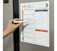 Adesivo magnetico per lavagna bianca cancellabile - Pianificatore e organizzatore settimanale, include lista della spesa, menu settimanale e sezione promemoria per il frigorifero Il programma non incl