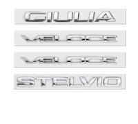 Adesivo metallico per auto Alfa Romeo Stelvio 2022 2024, in lega di alluminio 3D, con numeri distintivi, autoadesivo, per carrozzeria, argento-Q4