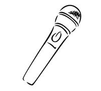 Adesivo microfono simbolo microfono adesivo in 15 cm 20 cm o 25 cm (249/3)