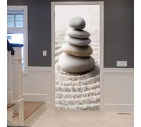 Adesivo Murale 3D Per Porta Zen Di Pietra Arenaria 80 X 200 Cm Adesivo Autoadesivo Impermeabile Per Porte Da Parete Camera Da Letto Camera Da Letto Bagno Decorazione In Vinile Decalcomania Decorazion