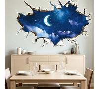 Adesivo murale 3D stelle luna celeste PVC decalcomania per soggiorno camera da l