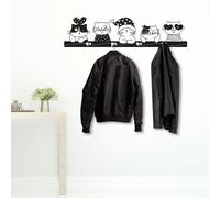 Adesivo Murale Appendiabiti Gatti |WS2506| Decorazione Attaccapanni da Muro