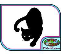 Adesivo Murale Art Poster Di Un Gatto Nero Per Auto Camion Stanza Decal