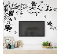 Adesivo murale artistico farfalla nera decorazione soggiorno stickers