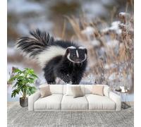 Adesivo Murale Bambini Cameretta Carta da Parati 300x210 cm Carino Animale Puzzola 3D Muro Decor Autoadesivo Photo Carta da Parati Bianco Fotomurali casa Adesivi Bimbo Bimba