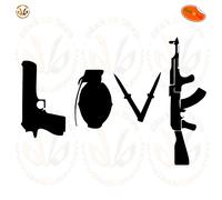 Adesivo murale bansky love no war army Wall stickers pvc black cropped