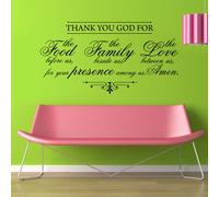 Adesivo Murale Bibbia Vinile Grazie Dio Per Cibo Famiglia Amore Decorazione