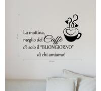 adesivo murale caffè cucina casa amore tazza coffee bar a0714