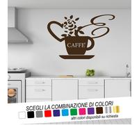 Adesivo Murale Cucina Bar TAZZINA CAFFE' Coffee Wall Sticker Tattoo