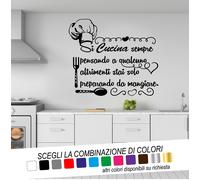 Adesivo Murale Cucina SI CUCINA SEMPRE PENSANDO A QUALCUNO Wall Sticker Tattoo