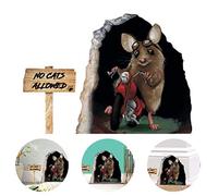 Adesivo murale effetto 3D Adesivi per animali domestici Buco Mouse - Adesivi per biciclette Adesivi murali Carta da parati Decorazione Illusione ottica per decalcomanie da muro per camera e soggiorno
