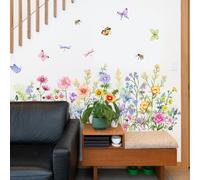 Adesivo murale farfalla pianta colorata PVC pellicola trasparente design creativ