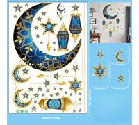 Adesivo murale for stella luna Ramadan Eid decalcomania finestra 3D PVC