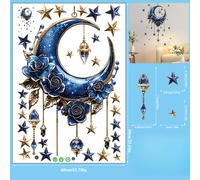 Adesivo murale for stella luna Ramadan Eid decalcomania finestra 3D PVC