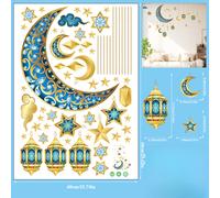 Adesivo murale for stella luna Ramadan Eid decalcomania finestra 3D PVC