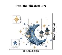 Adesivo murale for stella luna Ramadan Eid decalcomania finestra 3D PVC