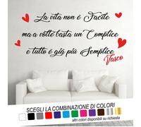 Adesivo Murale Frase BRAVA GIULIA VASCO ROSSI Sticker Decorazione Murales VITA