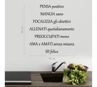 adesivo murale frase cucina amore cuore cibo benessere fitness parete a0855