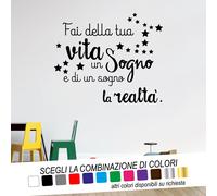 Adesivo Murale Frase FAI DELLA TUA VITA UN SOGNO Decorazione Stelle
