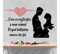 Adesivo Murale Frase FAI RUMORE Wall Sticker Tattoo DIODATO Musica CUORE Coppia