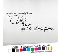 Adesivo Murale Frase VITA MERAVIGLIOSA Wall Sticker AMORE LOVE Wall Tattoo