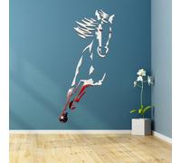 Adesivo murale in acrilico a forma di cavallo galoppo per TV sfondo
