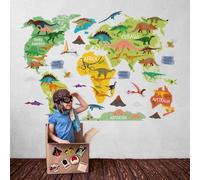 Adesivo murale in tessuto ecologico cameretta bambini - Il mondo dei dinosauri