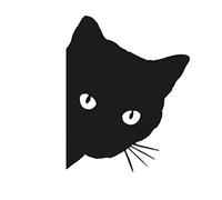 Adesivo murale in vinile nero - Simpatico adesivo murale a forma di gatto, crea un'atmosfera calda e divertente nella cameretta dei bambini o nel soggiorno, 58 x 43 cm