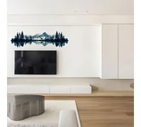 Adesivo murale moderno ed elegante con silhouette ad di una foresta, un e riflessi , per la decorazione e ufficio, autoadesivo e rimovibile