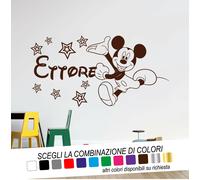 Adesivo Murale Nome TOPOLINO CAMERETTA DISNEY PERSONALIZZATO Wall Sticker Tattoo