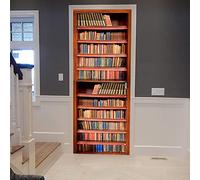 Adesivo Murale Per Porta Murale Per Porta 3D Libreria Libreria Libreria 80 X 200 Cm Adesivi Per Porte Murali Per Pareti Interne Carta Da Parati Artistica Per Poster Decalcomanie Per Porte Rimovibili