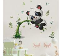 Adesivo murale personalizzato a forma di panda - decorazione personalizzata con nome per la cameretta dei bambini, adorabile decorazione in vinile con animale, ideale per il ritorno a scuola Policloru