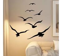 Adesivo murale sagoma per gabbiano PVC nero 30 cm per 45 cm per interior design