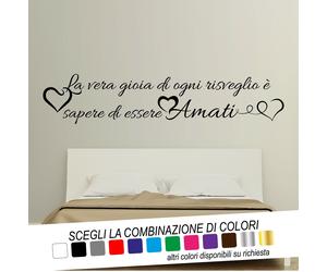 Adesivo Murale Testaletto Frase LA VERA GIOIA DI OGNI RISVEGLIO Wall Tattoo