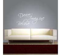 adesivo murale wall stickers frase dream imagine and believe sogno