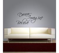 adesivo murale wall stickers frase dream imagine and believe sogno
