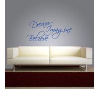 adesivo murale wall stickers frase dream imagine and believe sogno