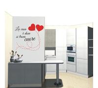 adesivo murale wall stickers frase famiglia la casa è dove si trova cuore a0176