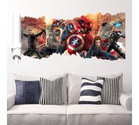 Adesivo Murales parete Cameretta bambini AVENGERS 3D Casa Muro Wall Sticker