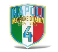 Adesivo Napoli 4 Scudetto 2025 | Sticker Celebrativo Campioni d'Italia| Decorazione Auto, Moto, Laptop, Tifosi Partenopei (15 cm)