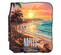 Adesivo Napoli Florida Vintage Nature Decalcomania Vinile Piccolo Impermeabile per Bottiglia D'acqua Tazza Libro Passaporto Scrapbook Notebook Laptop Tumbler Skateboard Computer Telefono Dimensioni 4