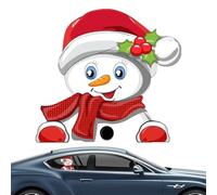 Adesivo natalizio con pupazzo di neve che guarda nascosto - Adesivi con pupazzo di neve che guarda nascosto | Adesivi natalizi per auto | Adesivi decorativi carini